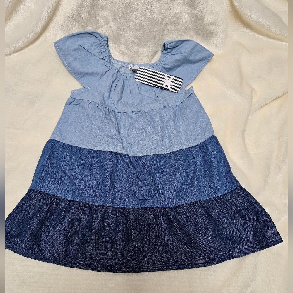 Splendid Toddler Girls Chambray Tiered Dress NWT Kids Baby Denim Blue Sz 3 - Picture 3 of 8